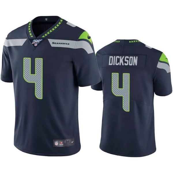 Men Seattle Seahawks 4 Michael Dickson Nike Navy 100th Limited NFL Jersey